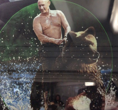 Putin riding a bear
